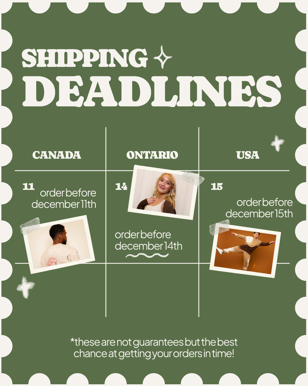 2025 Holiday Shipping Schedule