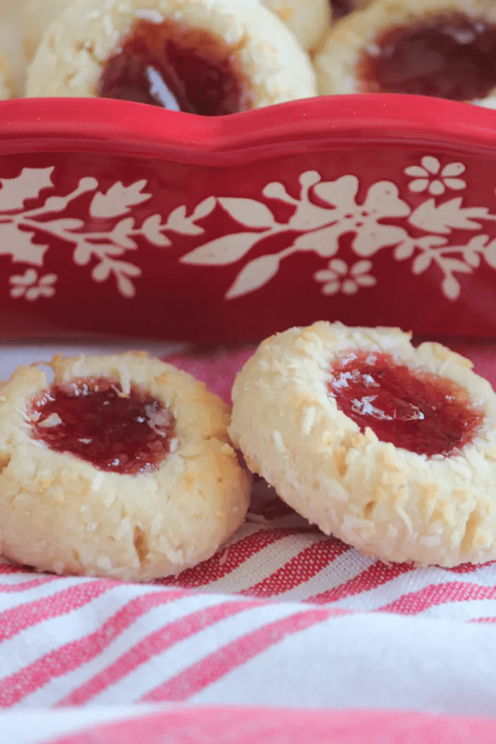 Selina's Coconut Thumbprint Cookies - carmico