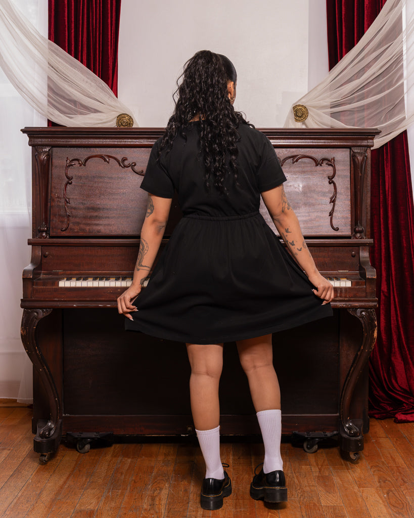 Curtsy | Black Smock Dress