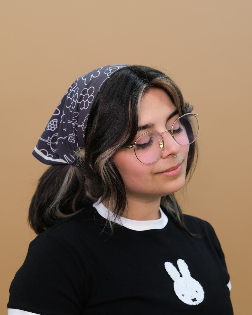 Miffy | All-Over Black Bandana - carmico