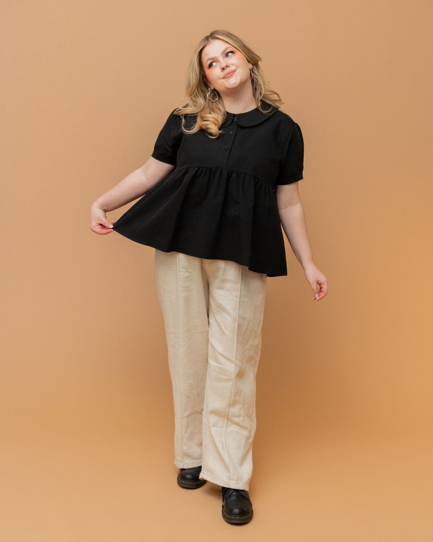 Miffy | Black Peplum Blouse - carmico