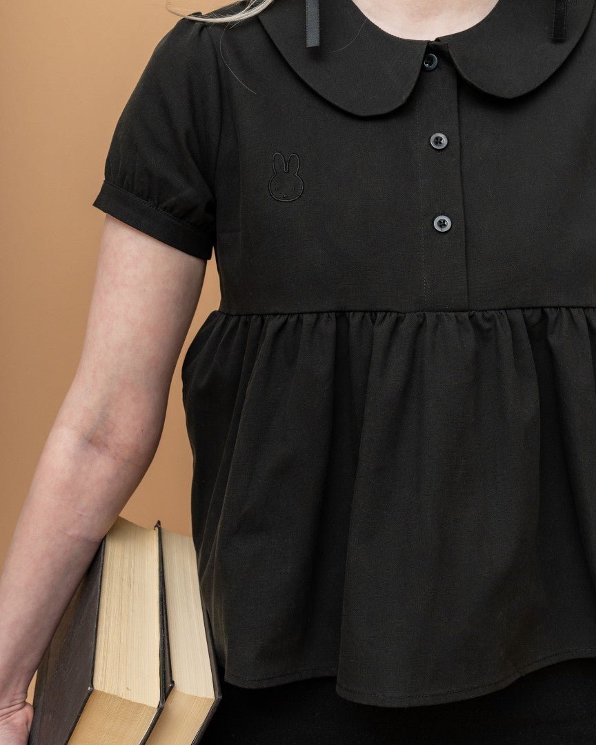Miffy | Black Peplum Blouse - carmico