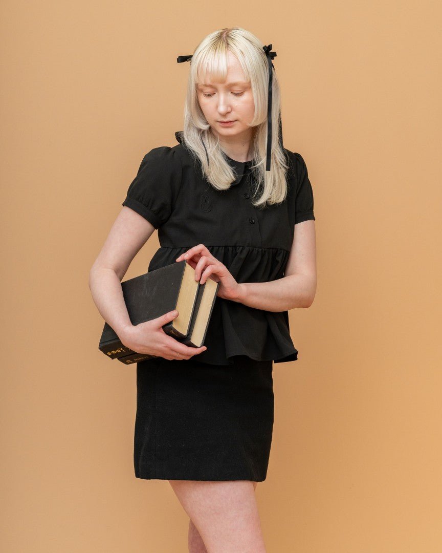 Miffy | Black Peplum Blouse - carmico
