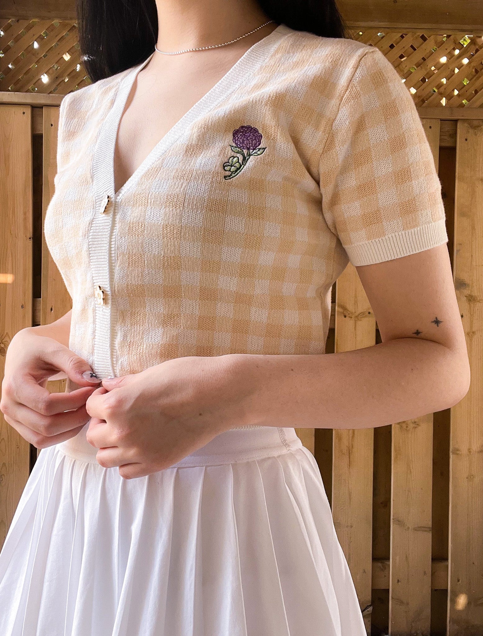 Clover Fields | Mini Cardigan - XL